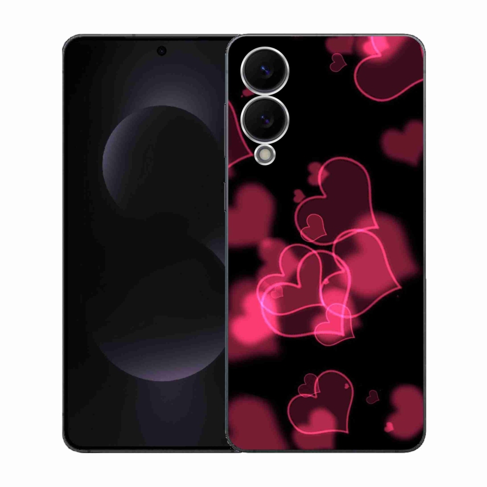 Gélový kryt mmCase na Samsung Galaxy S25 Edge - červená srdiečka