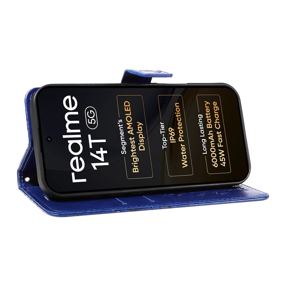 Big Butterfly knižkové puzdro na Realme 14 5G/14T 5G - modré