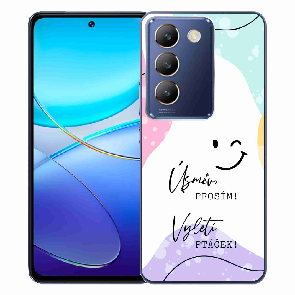 Gélový kryt mmCase na Vivo V40 SE 4G/5G - vtipný text 4 biele pozadie