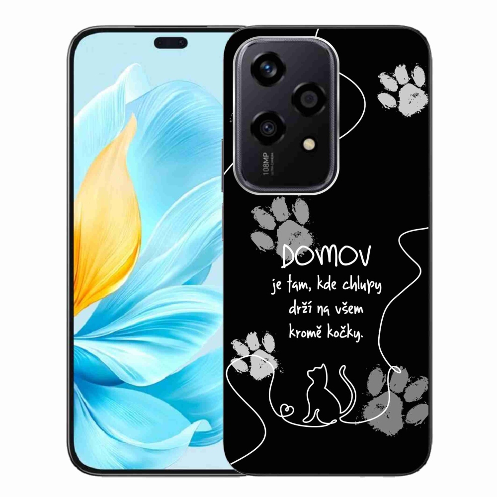 Gélový kryt mmCase na Honor 200 Lite 5G - mačacie motív čierne pozadie