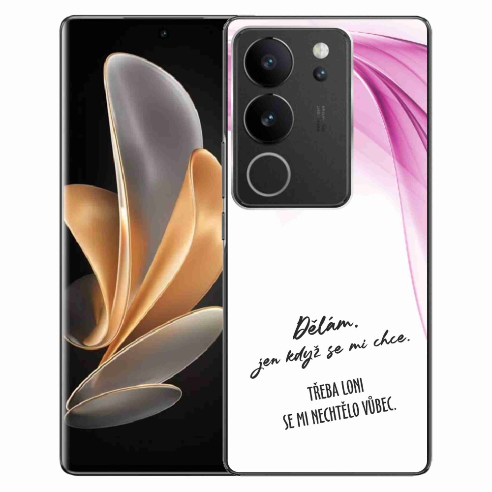 Gélový kryt mmCase na Vivo V29 5G - vtipný text 12 biele pozadie