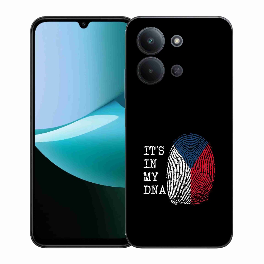 Gélový kryt mmCase na Xiaomi Redmi 15C 4G (171mm)/Poco C85 4G (171mm) - vlajka odtlačok prsta čierne pozadie