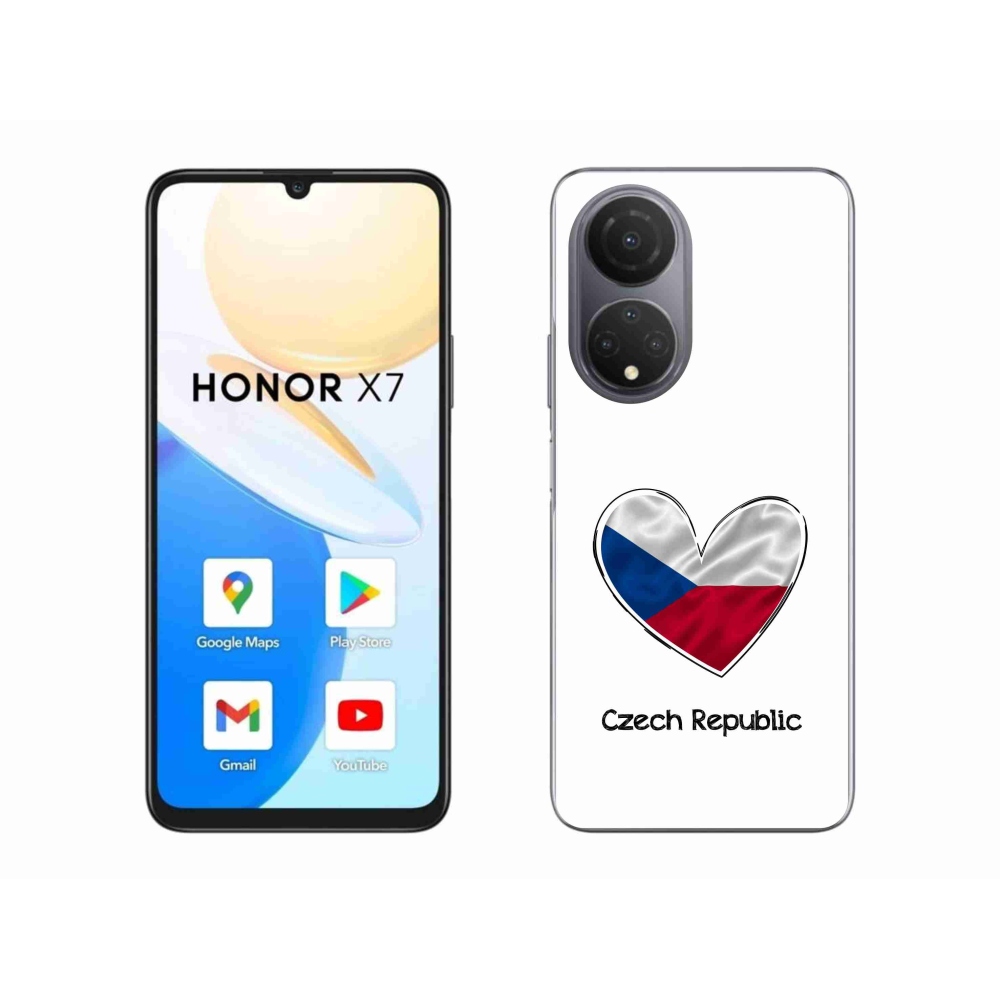 Gélový kryt mmCase na Honor X7 - vlajka srdca biele pozadie