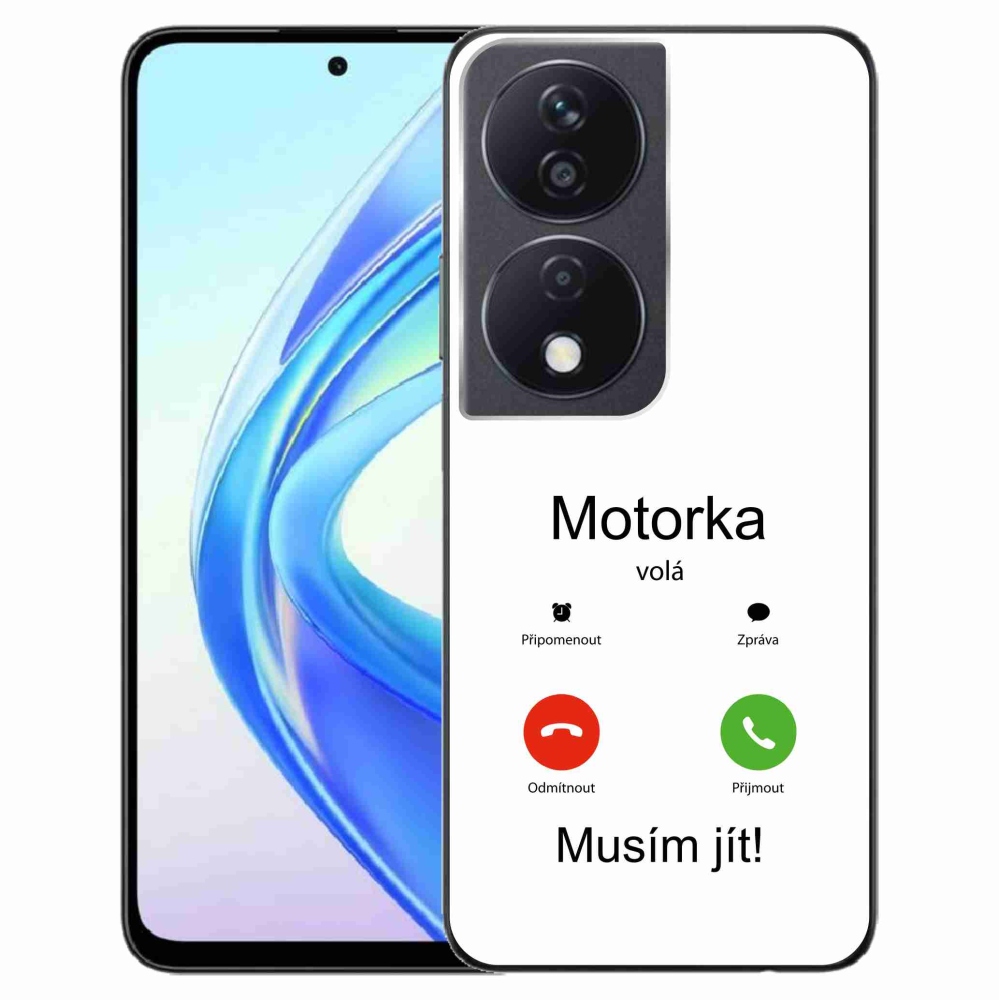 Gélový kryt mmCase na Honor X7b/Honor 90 Smart - motorka volá biele pozadie