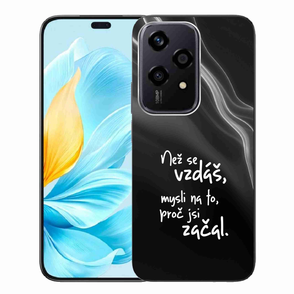 Gélový kryt mmCase na Honor 200 Lite 5G - citát 2 čierne pozadie