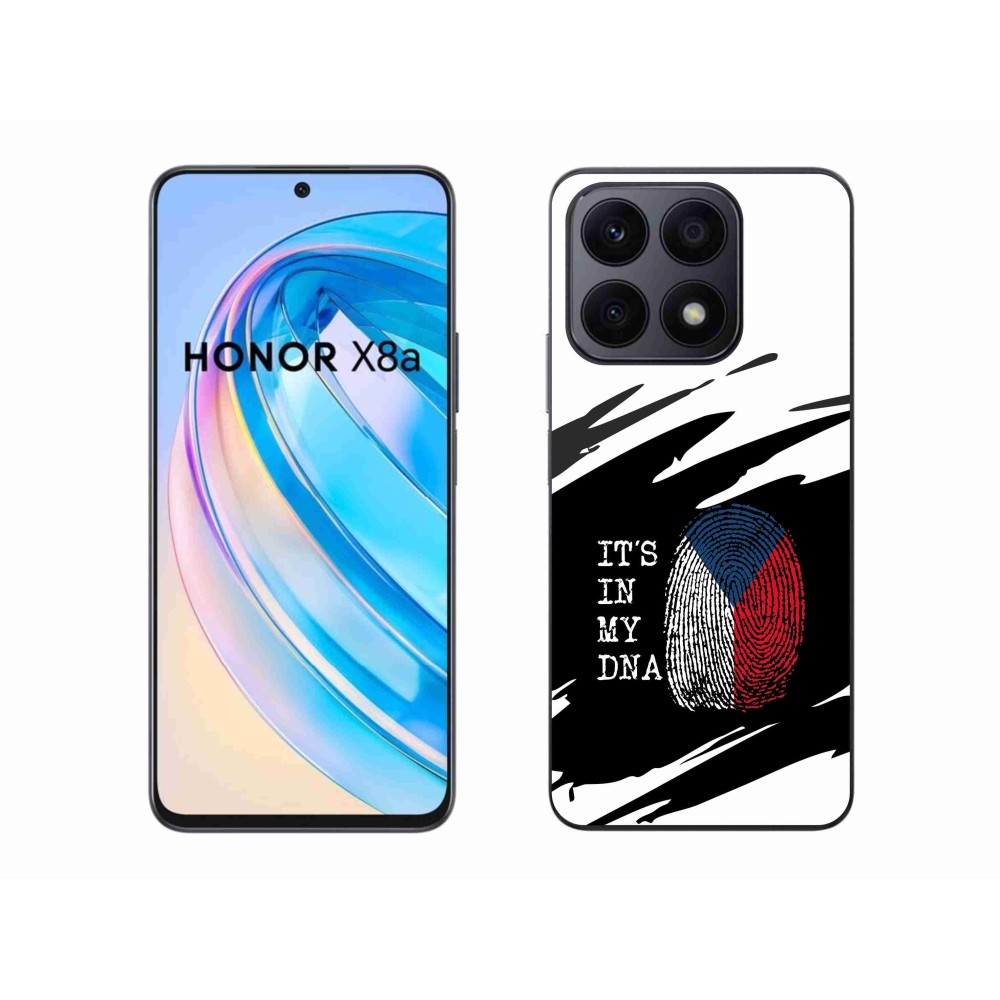 Gélový kryt mmCase na Honor X8a - vlajka odtlačok prsta čiernobiele pozadie
