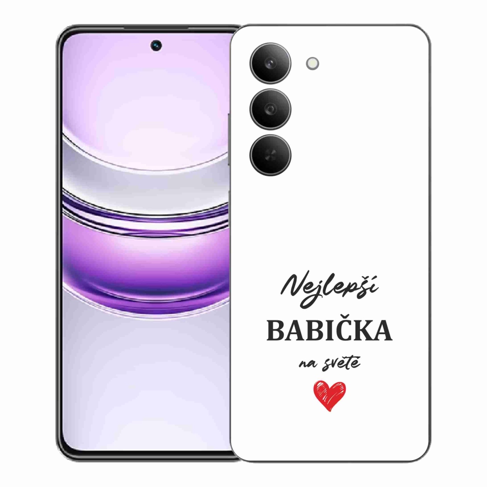 Gélový kryt mmCase na Realme 14x 5G - najlepšia babička 1 biele pozadie
