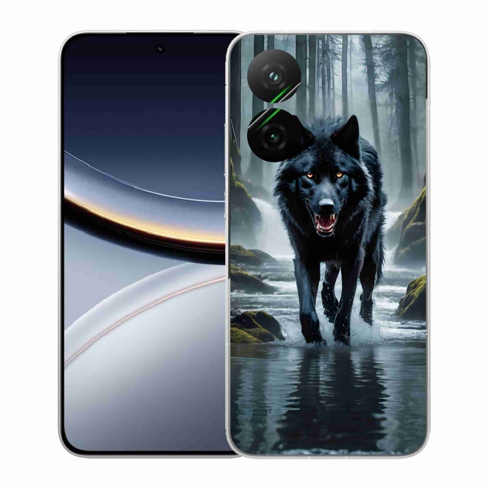 Gélový kryt mmCase na Xiaomi Poco F7 5G - čierny vlk