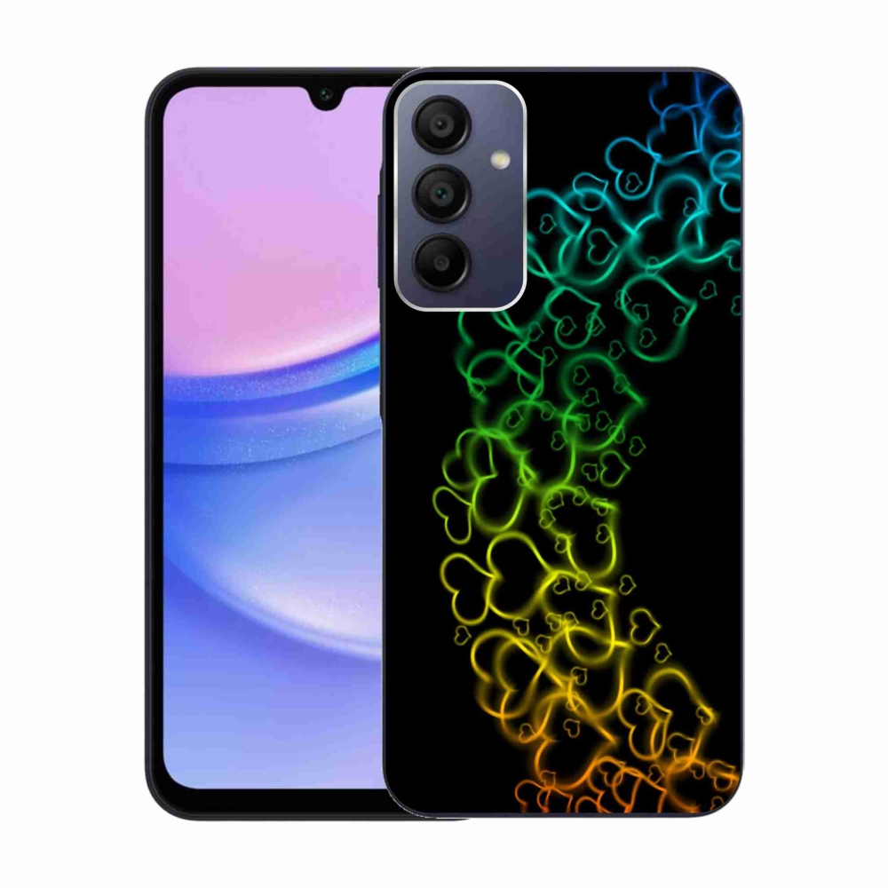Gélový kryt mmCase na Samsung Galaxy A15 4G/5G - farebné srdiečka