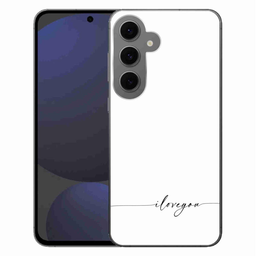 Gélový kryt mmCase na Samsung Galaxy S24 FE - I love you biele pozadie
