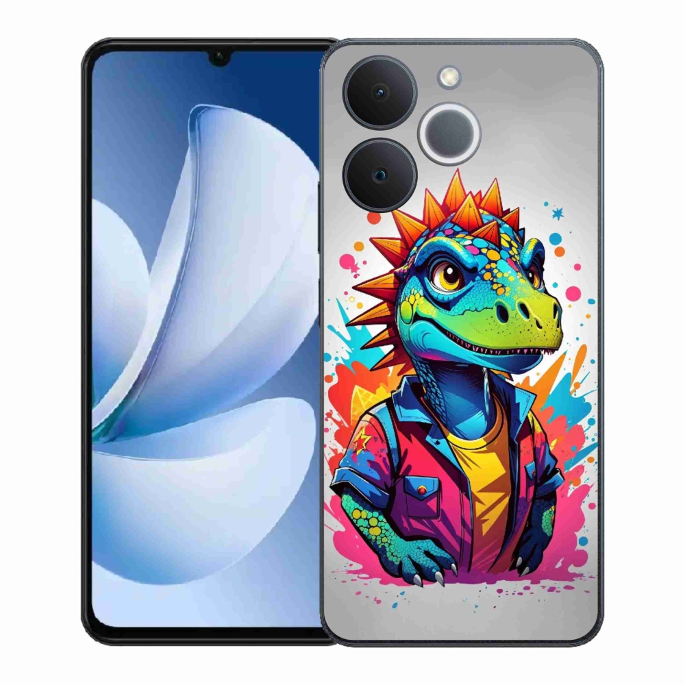 Gélový kryt mmCase na Realme Note 70T - farebný dinosaurus