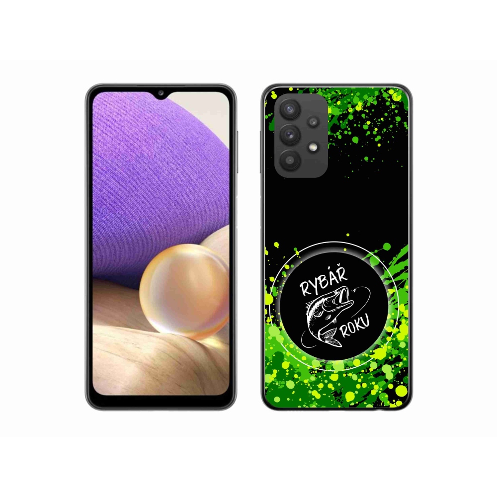 Gélový kryt mmCase na Samsung Galaxy A32 5G - rybár roka čierne pozadie