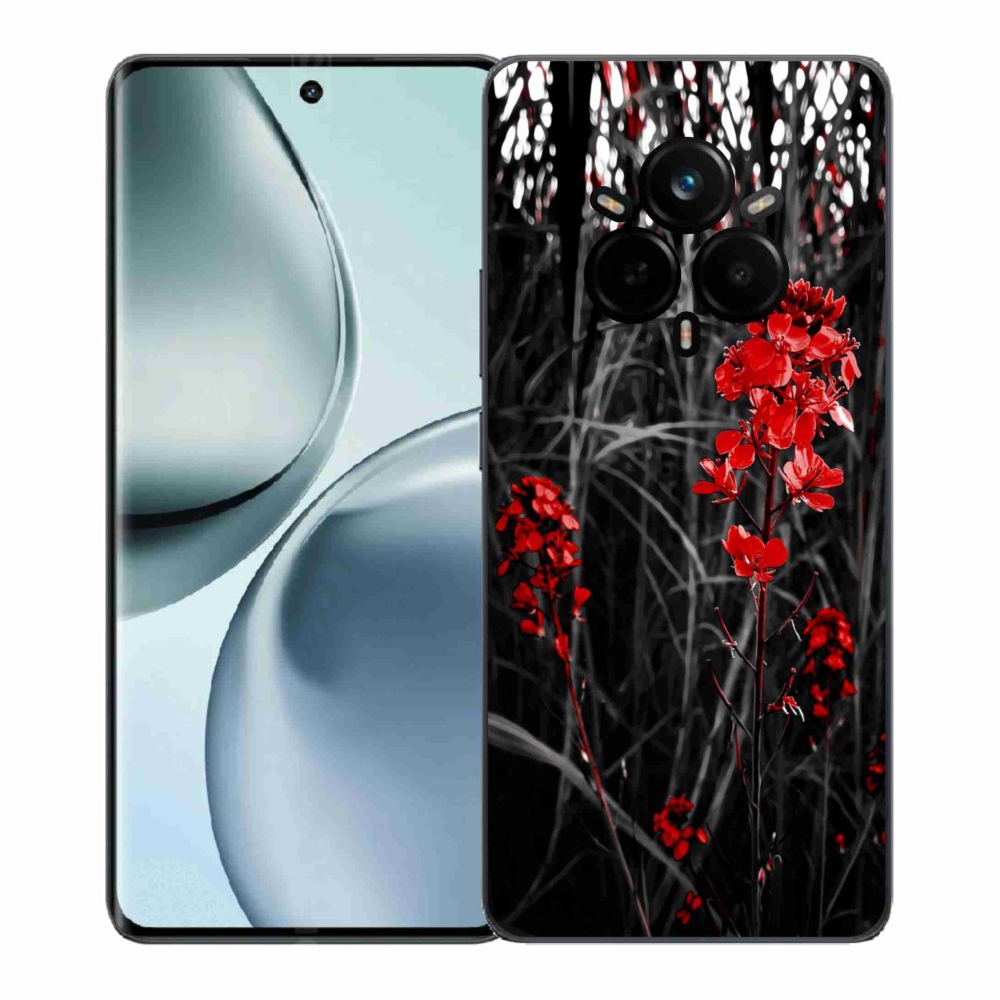 Gélový kryt mmCase na Realme 14 Pro+ 5G - červená rastlina