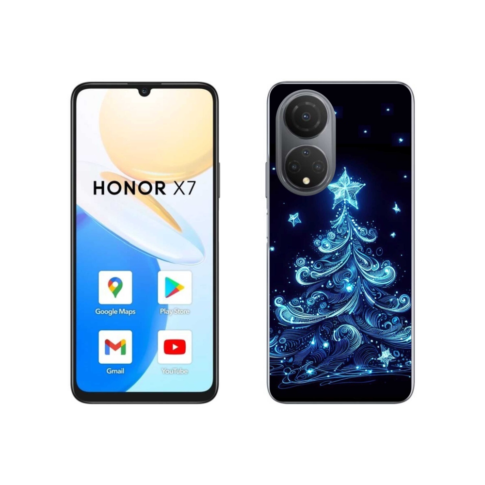 Gélový kryt mmCase na Honor X7 - neónový vianočný stromček 4