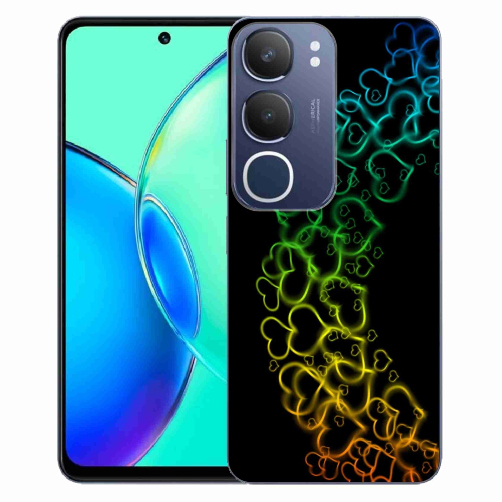 Gélový kryt mmCase na Vivo Y19s - farebné srdiečka