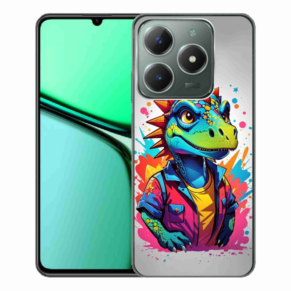 Gélový kryt mmCase na Realme C61 - farebný dinosaurus