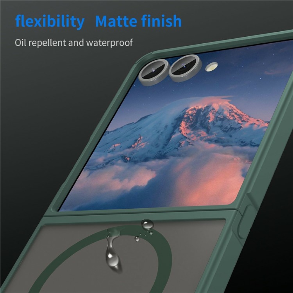 Case matný gélový obal s MagSafe na Samsung Galaxy Z Flip7 5G - zelený