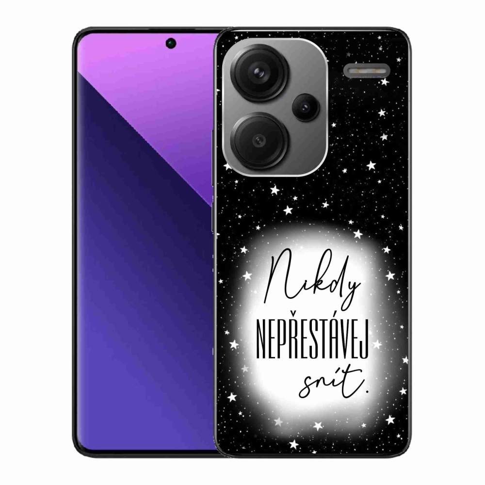 Gélový kryt mmCase na Xiaomi Redmi Note 13 Pro+ 5G - citát 1 bieločierne pozadie