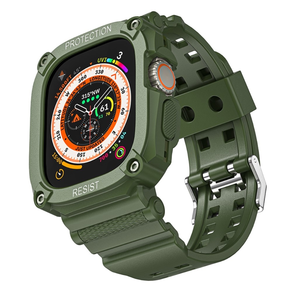 Integral ochranné silikónové púzdro s remienkom na Apple Watch Ultra 49mm - zelené