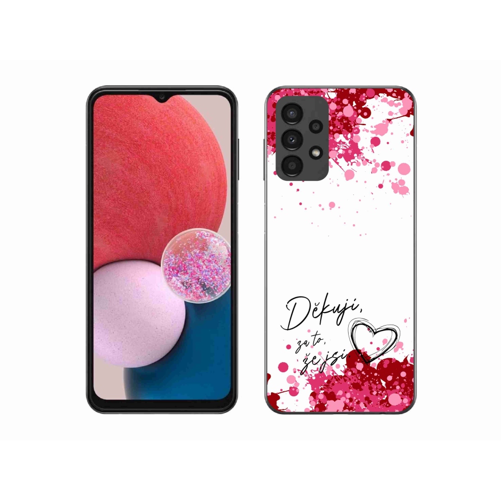 Gélový kryt mmCase na Samsung Galaxy A13 4G - zamilovaný text 2 biele pozadie