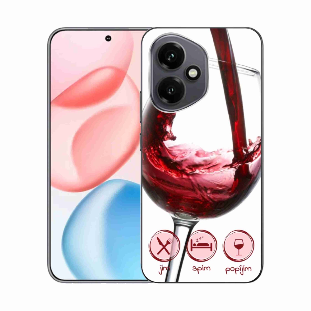 Gélový kryt mmCase na Honor 400 - pohár vína červené