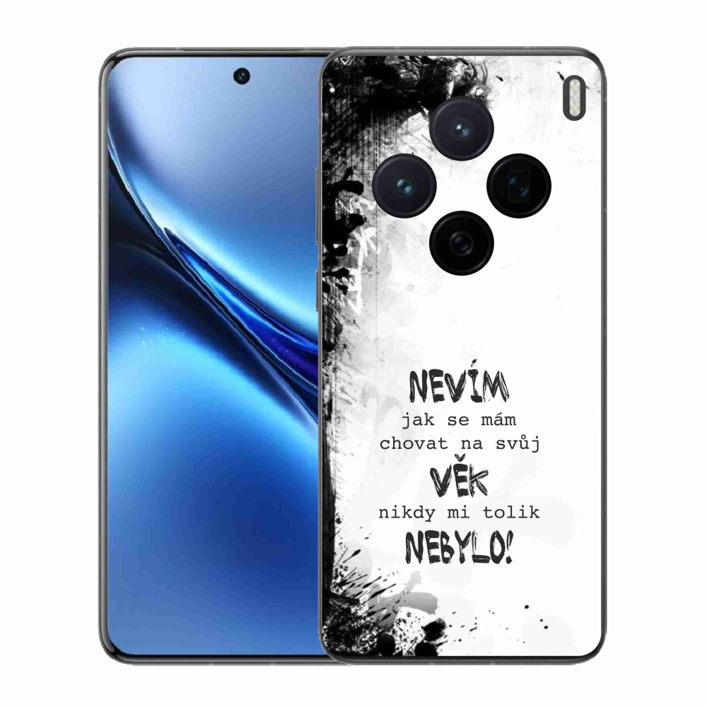 Gélový kryt mmCase na Vivo X200 5G - vtipný text 14 biele pozadie