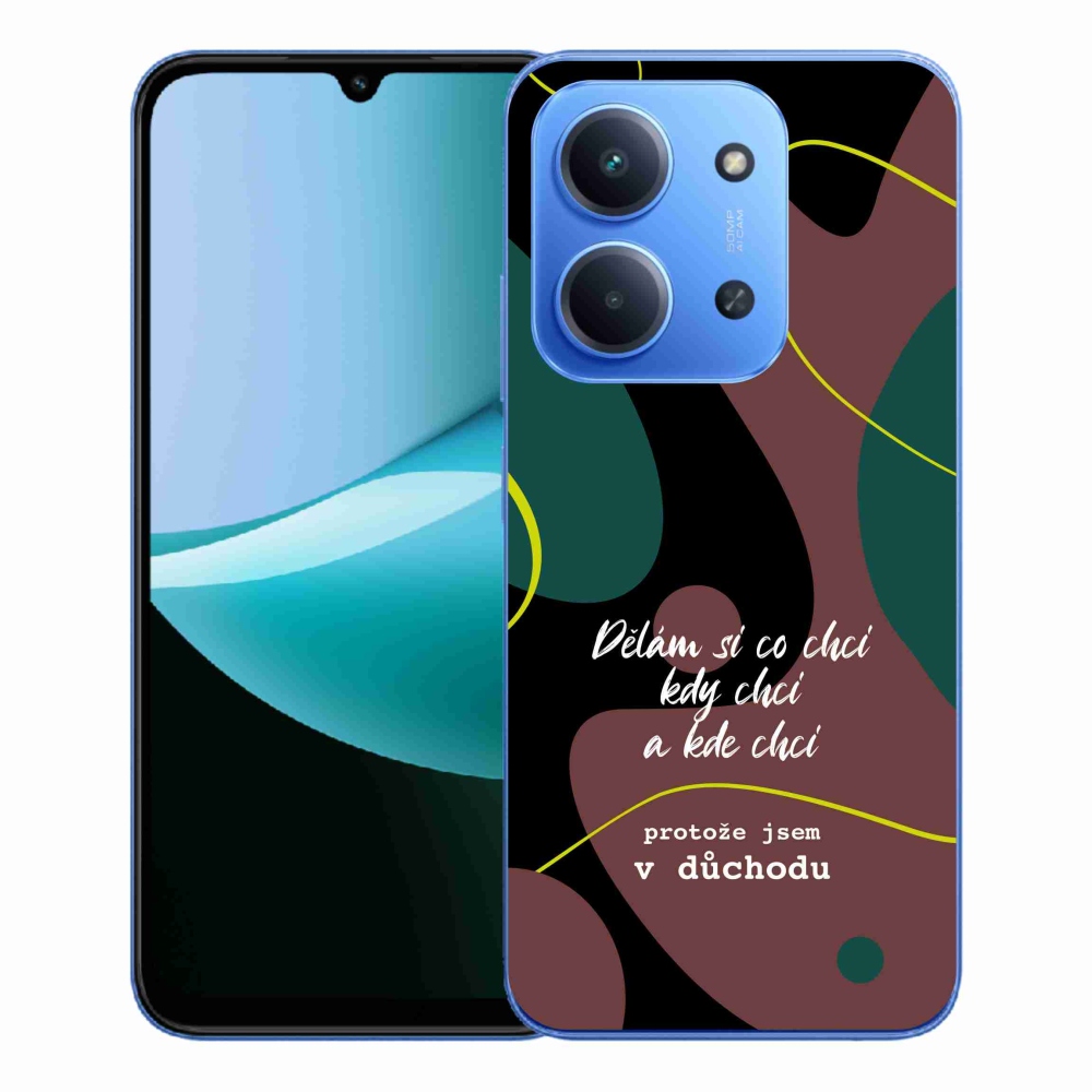 Gélový kryt mmCase na Xiaomi Redmi 15C 4G/5G (173mm) - vtipný text 10 čierne pozadie
