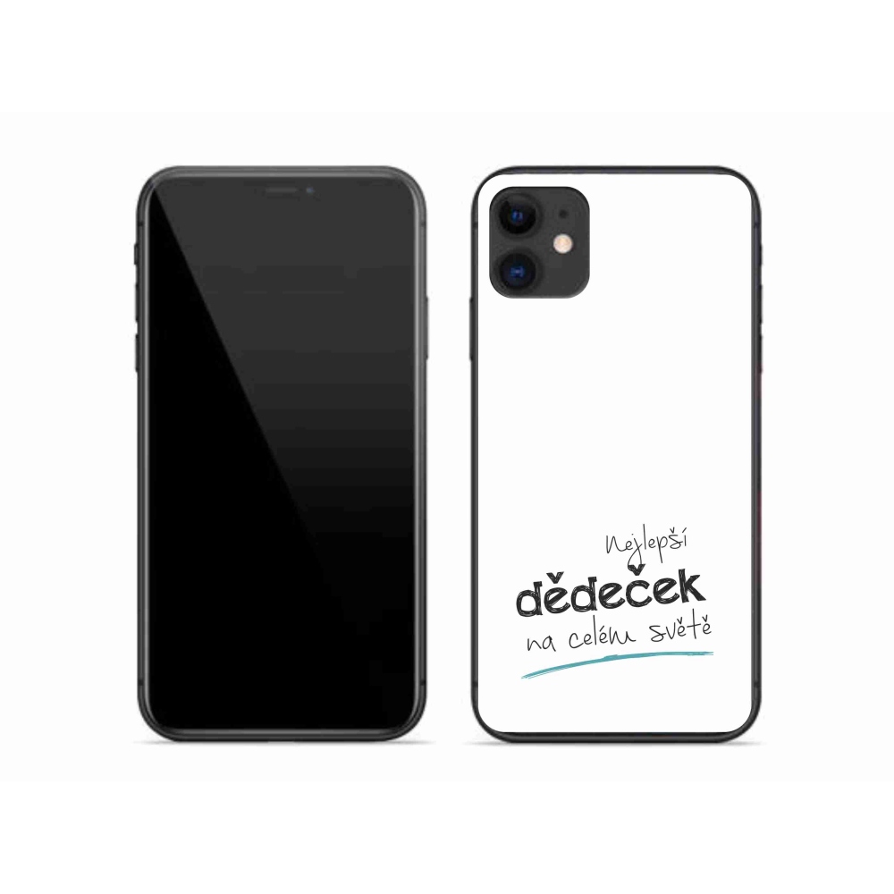 Gélový kryt mmCase na iPhone 11 - najlepší dedko 3 biele pozadie