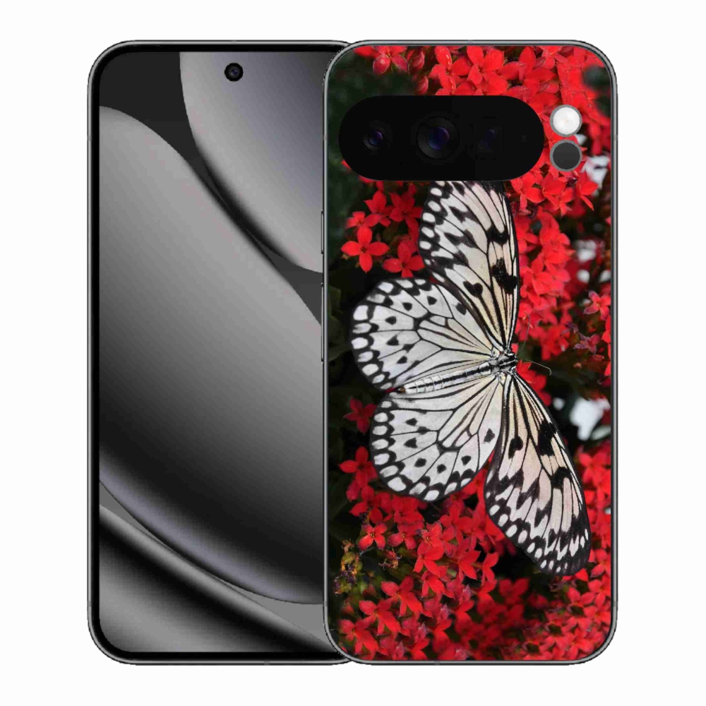 Gélový kryt mmCase na Google Pixel 10 Pro XL - čiernobiely motýľ 1