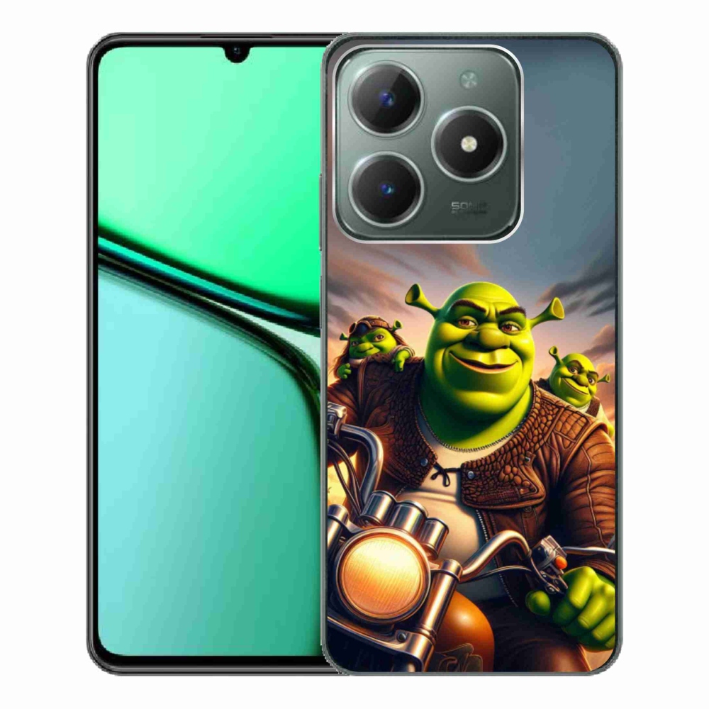 Gélový kryt mmCase na Realme C61 - shrek na motorke