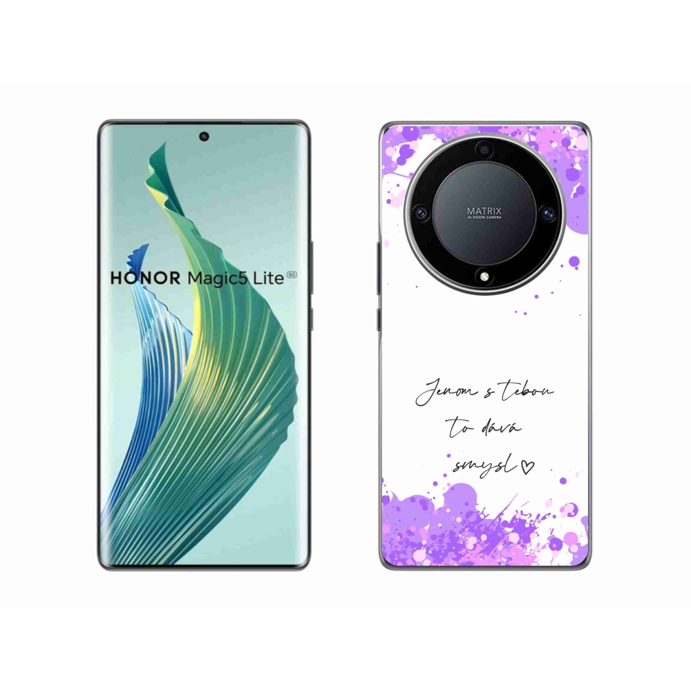 Gélový kryt mmCase na Honor Magic 5 Lite 5G - zamilovaný text biele pozadie