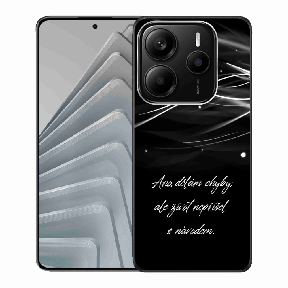 Gélový kryt mmCase na Xiaomi Redmi Note 14 5G - citát čierne pozadie