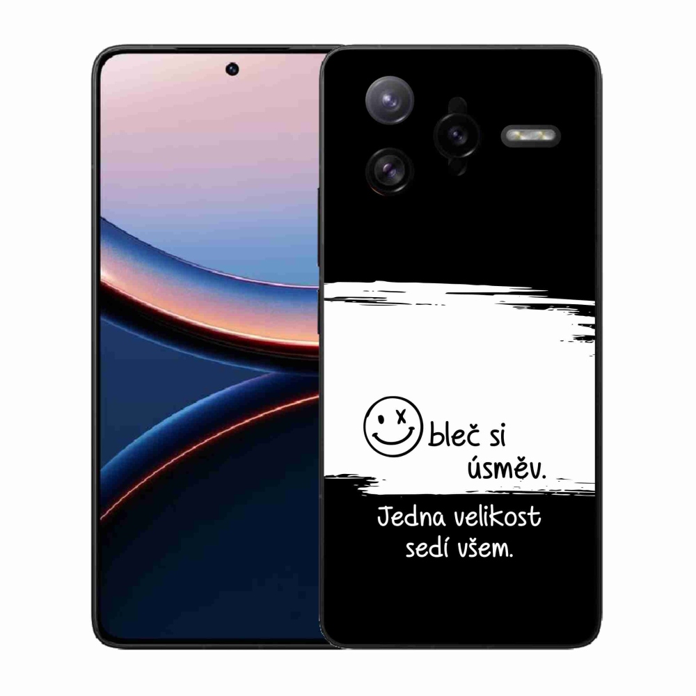 Gélový kryt mmCase na Xiaomi Poco F7 Ultra - vtipný text 8 bieločierne pozadie