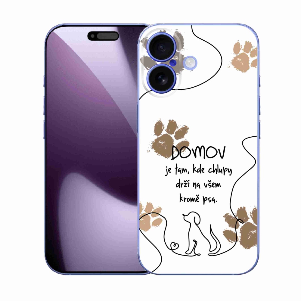 Gélový kryt mmCase na iPhone 17 - psí motív biele pozadie