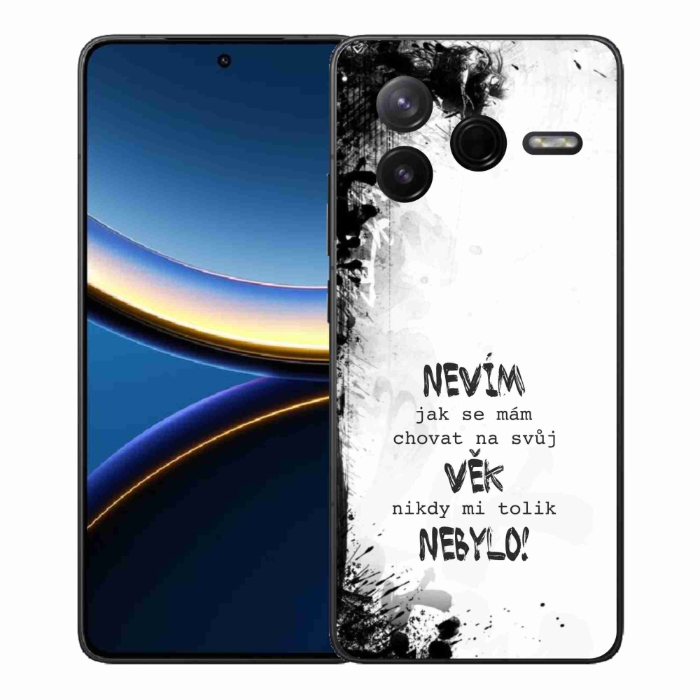 Gélový kryt mmCase na Xiaomi Poco F7 Pro - vtipný text 14 biele pozadie