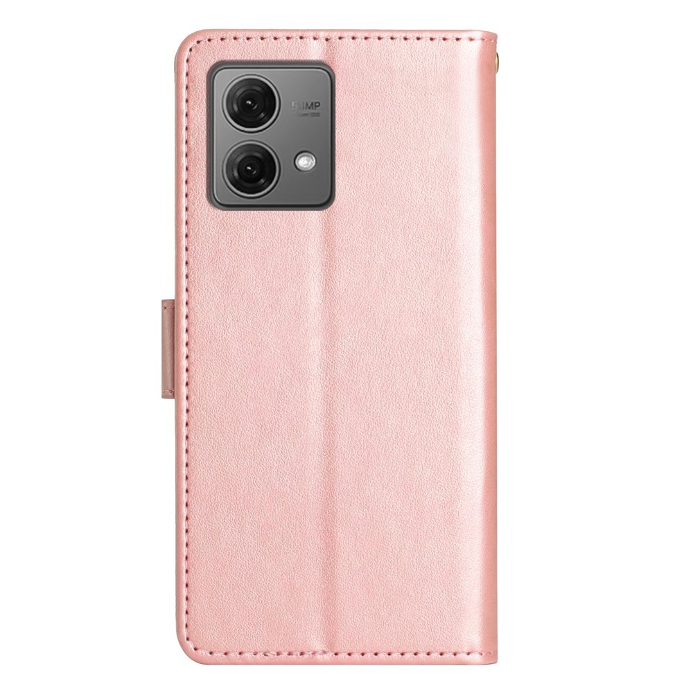 Flowers knižkové púzdro na Motorola Moto G85 5G - ružovozlaté