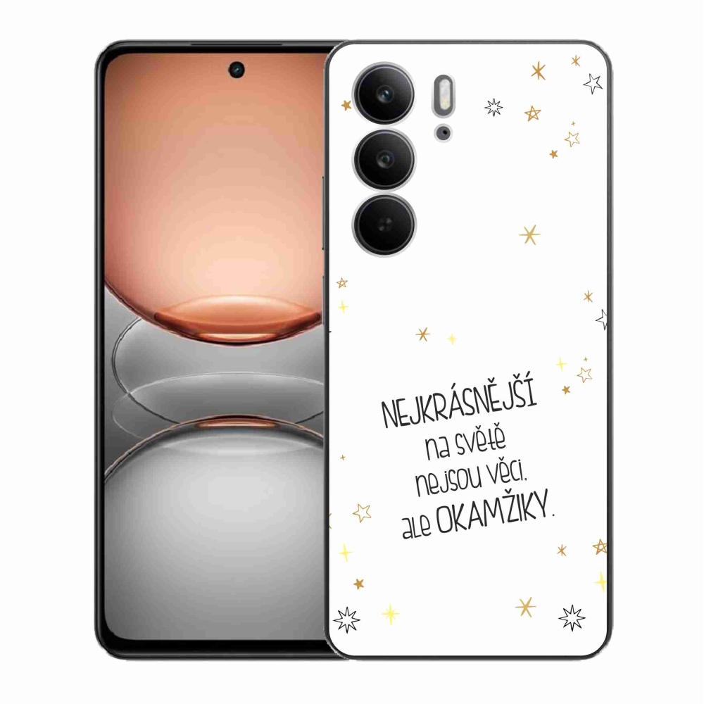 Gélový kryt mmCase na Realme C75 - citát 4 biele pozadie
