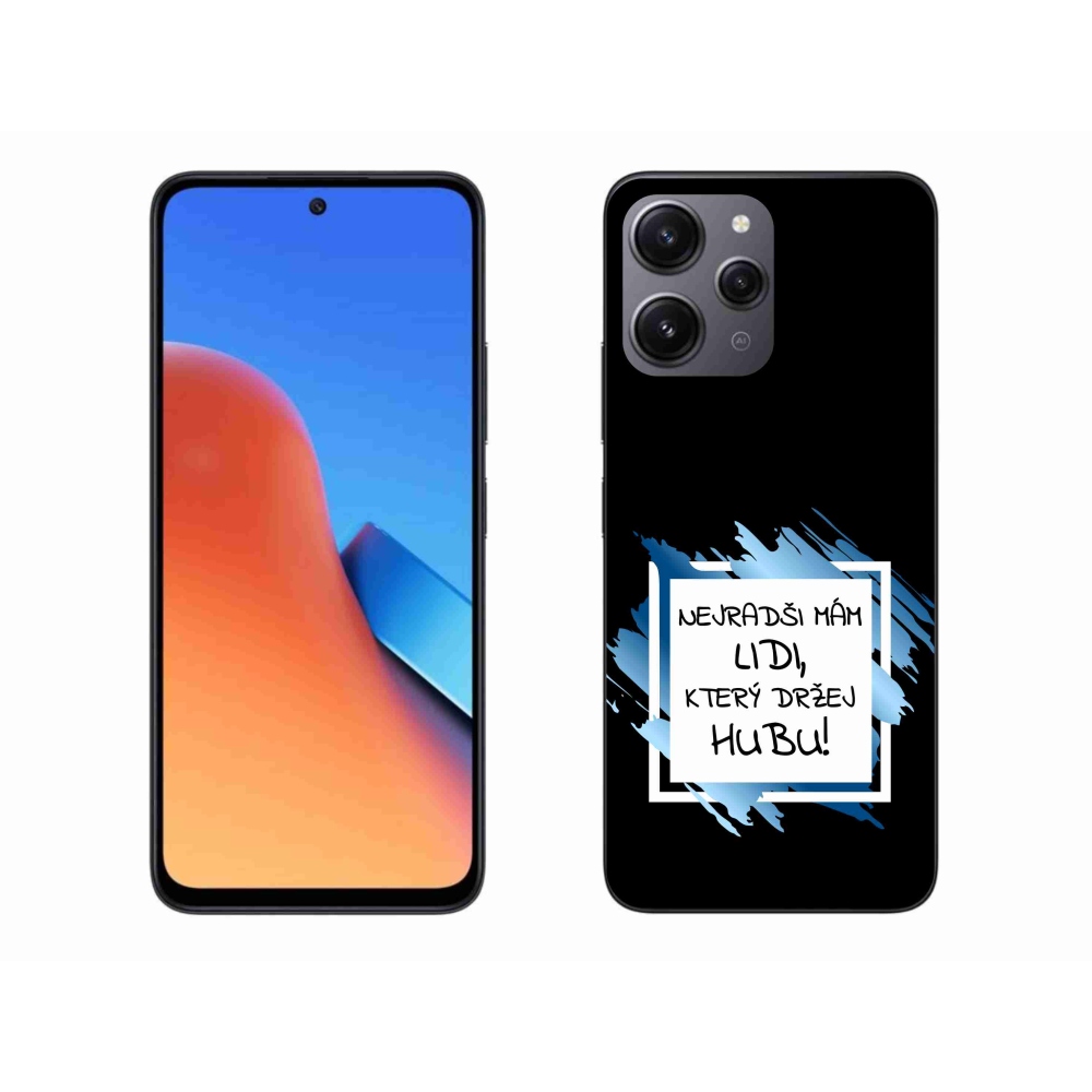 Gélový kryt mmCase na Xiaomi Redmi 12 - vtipný text 7 bieločierne pozadie