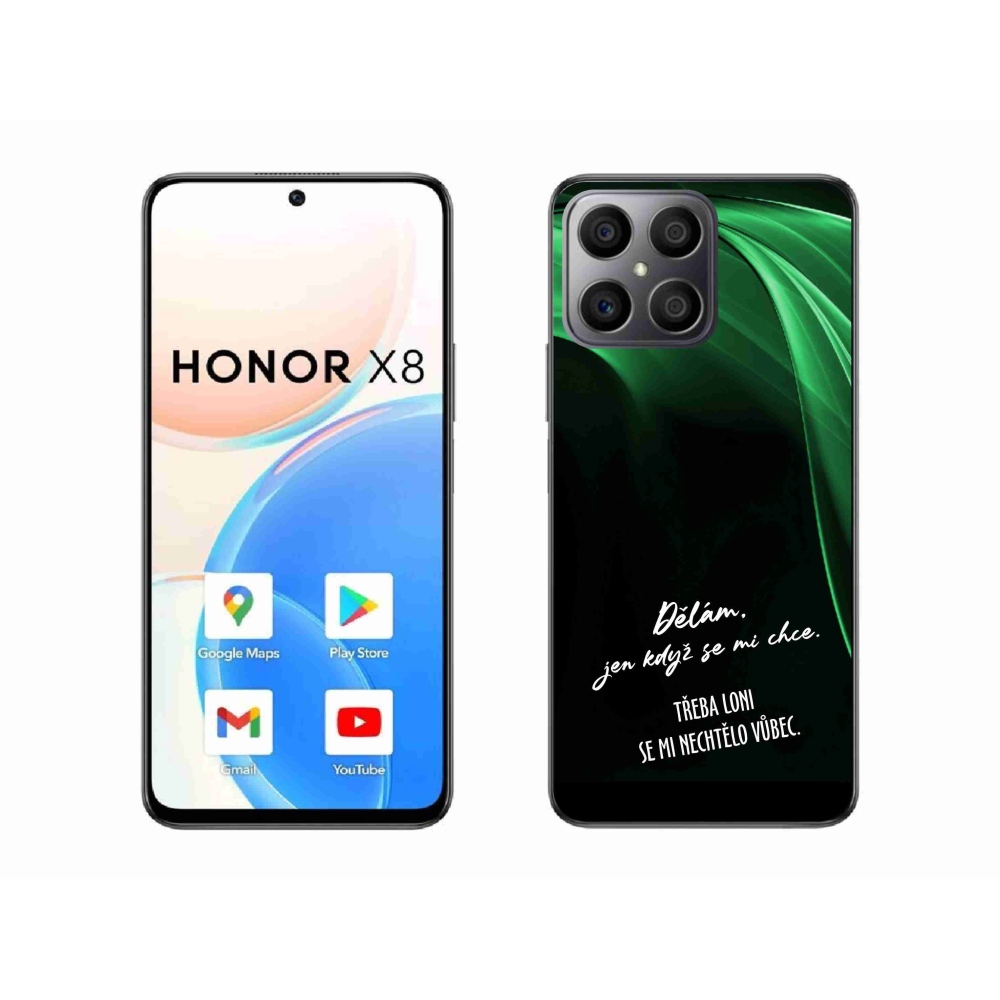 Gélový kryt mmCase na Honor X8 4G - vtipný text 12 čierne pozadie