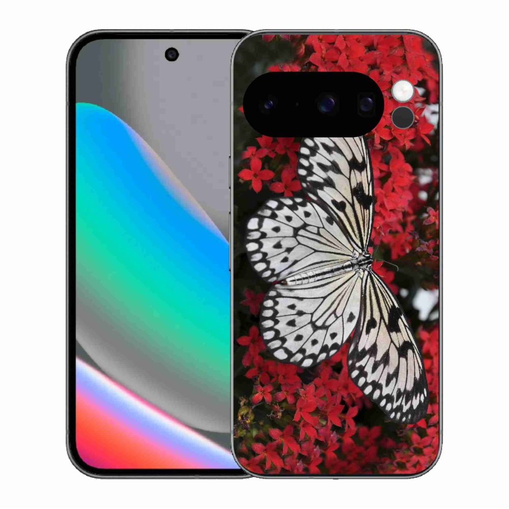 Gélový kryt mmCase na Google Pixel 10 Pro - čiernobiely motýľ 1