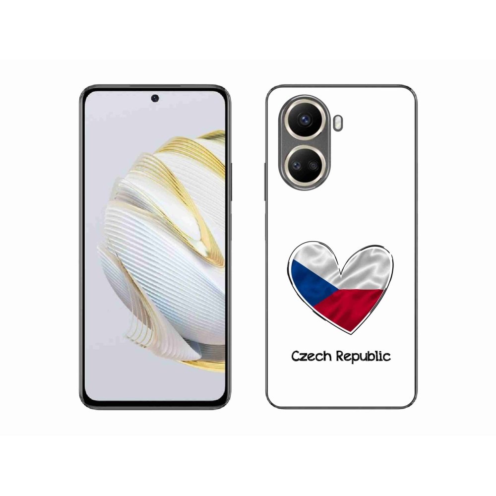 Gélový kryt mmCase na Huawei Nova 10 SE - vlajka srdca biele pozadie