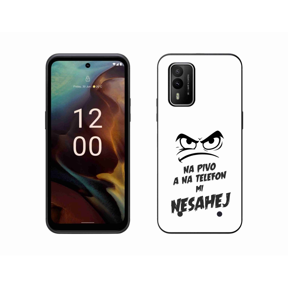 Gélový kryt mmCase na Nokia XR21 - pivný motív 2 biele pozadie