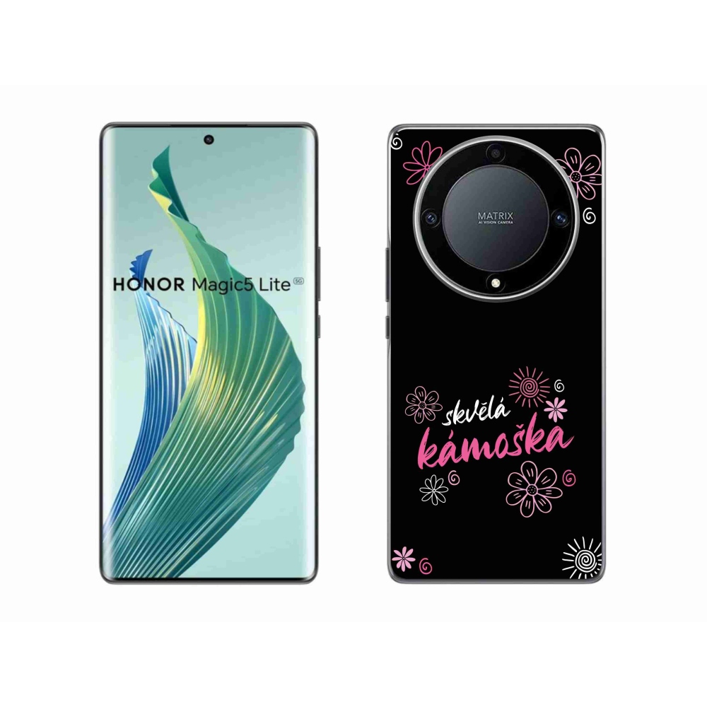 Gélový kryt mmCase na Honor Magic 5 Lite 5G - skvelá kamoška čierne pozadie