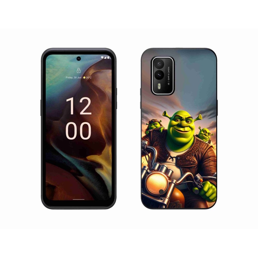 Gélový kryt mmCase na Nokia XR21 - shrek na motorke