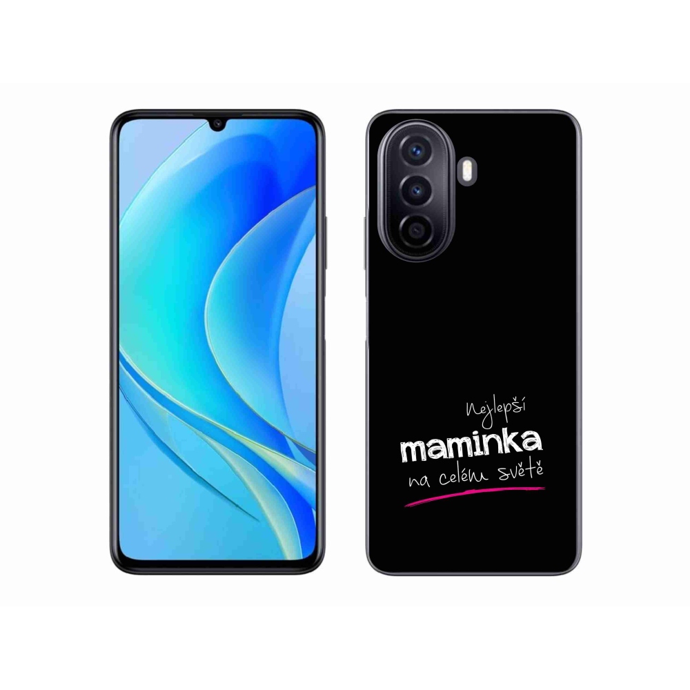 Gélový kryt mmCase na Huawei Nova Y70 - najlepšia mamička 4 čierne pozadie