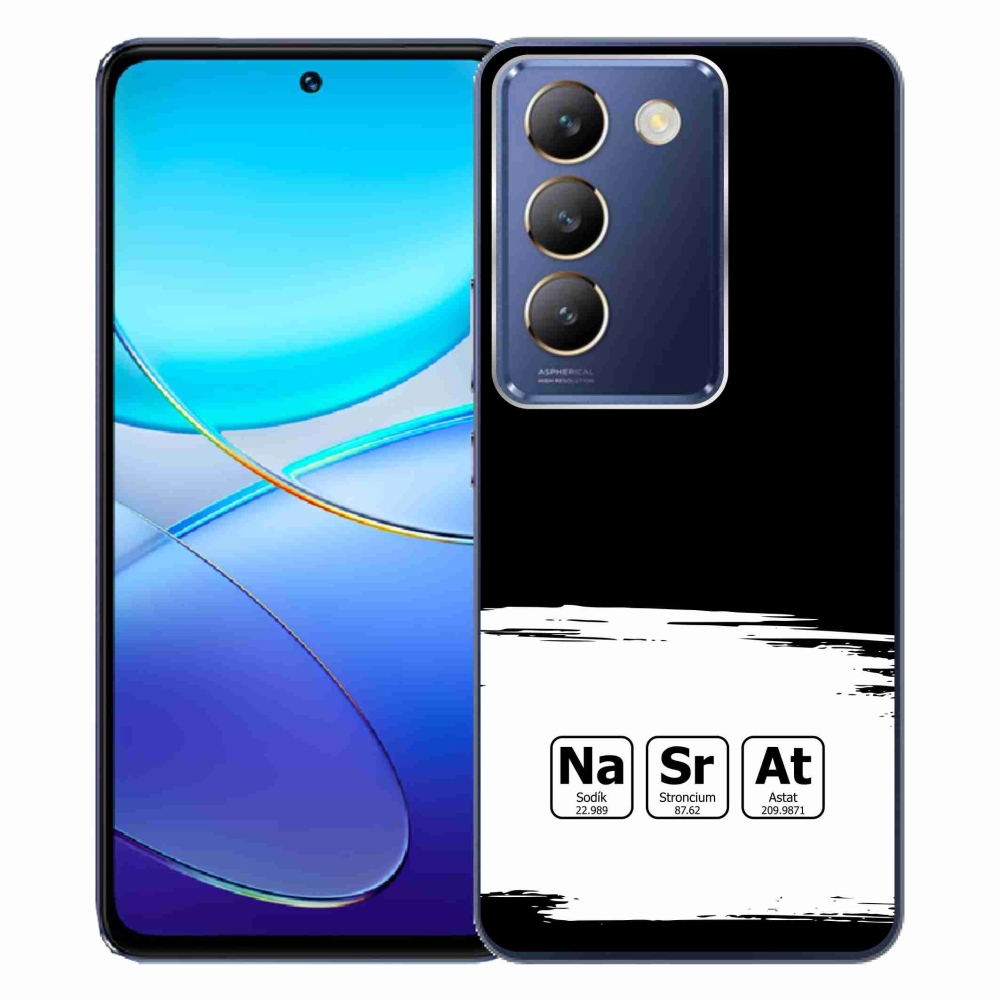 Gélový kryt mmCase na Vivo V40 SE 4G/5G - chemické prvky bieločierne pozadie