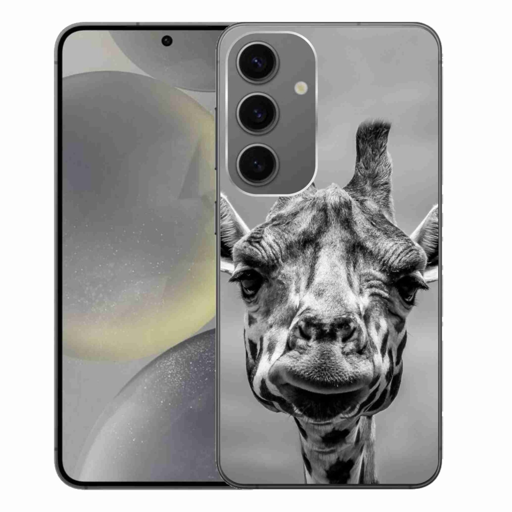 Gélový kryt mmCase na Samsung Galaxy S24+ - čiernobiela žirafa
