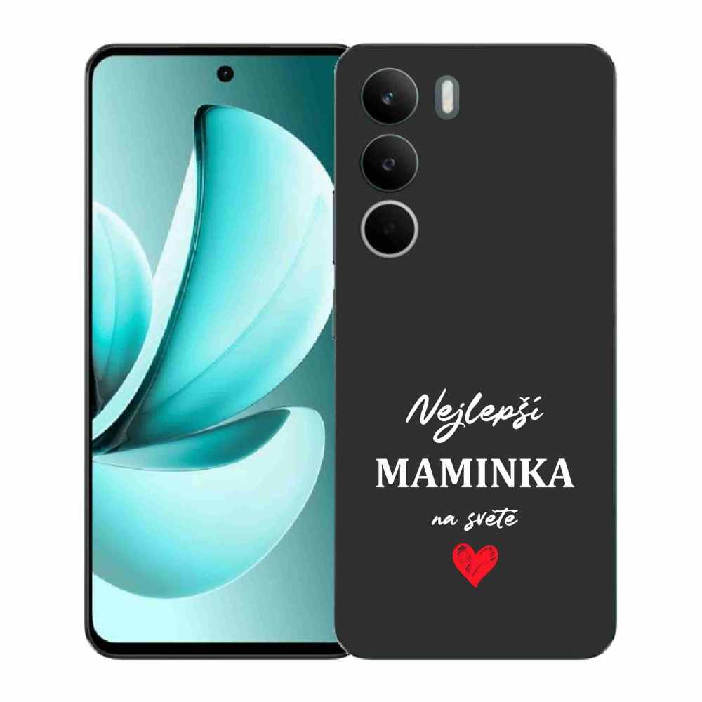 Gélový kryt mmCase na Realme C71 - najlepšia mamička 1 čierne pozadie