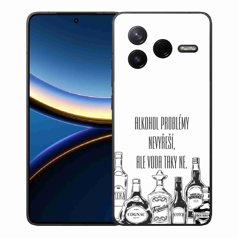 Gélový kryt mmCase na Xiaomi Poco F7 Pro - vtipný text biele pozadie