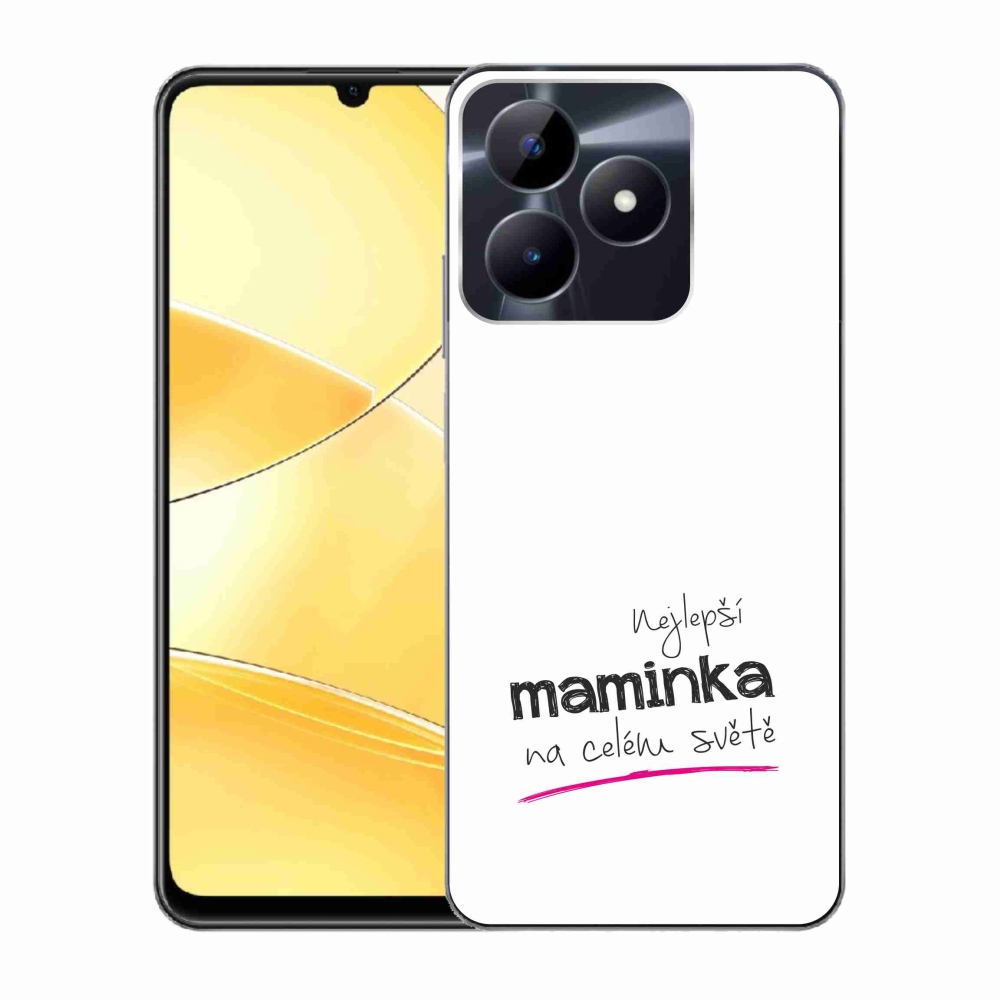 Gélový kryt mmCase na Realme C51/C53 - najlepšia mamička 4 biele pozadie